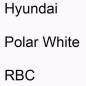 Preview: Hyundai, Polar White, RBC.